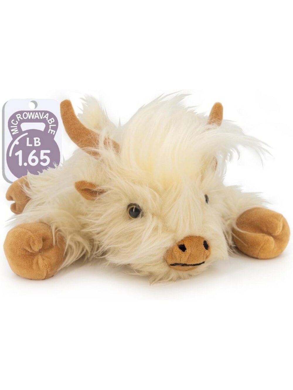 Microwavable Highland Cow Stuffed Animal Toy - Weighted Heating Pad Gift for